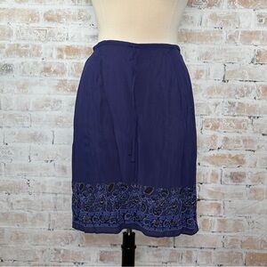 True Vintage 90s Floral Tie Elastic Waist Semi-Sheer Knee Length Mermaid Skirt